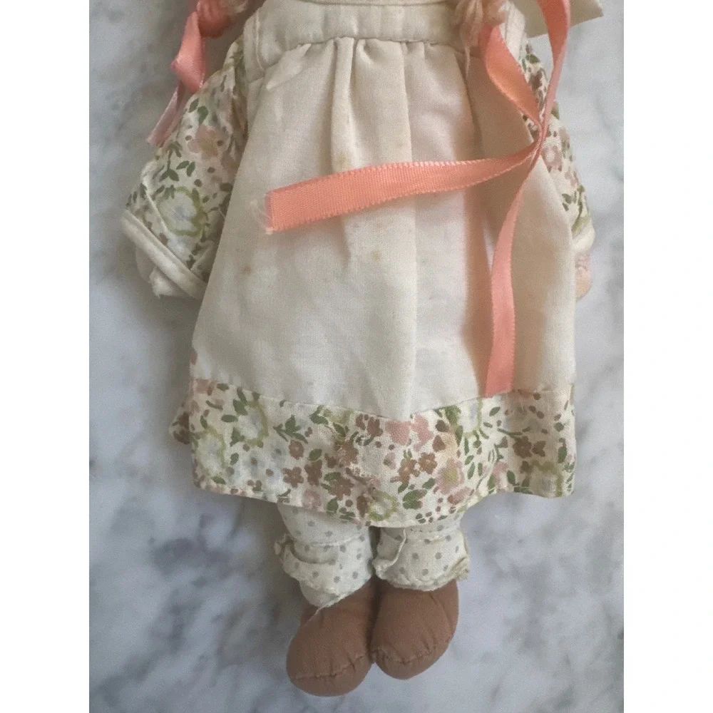 Vintage Heather Goldminc Clayworks Cloth Rag Doll Floral Cottagecore 12